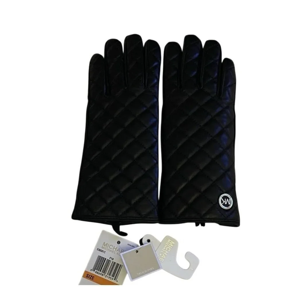 MICHAEL | MICHAEL KORS | black quilted gloves NWT $98